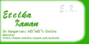 etelka kaman business card